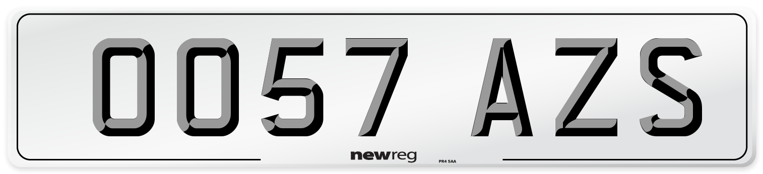 OO57 AZS Number Plate from New Reg
